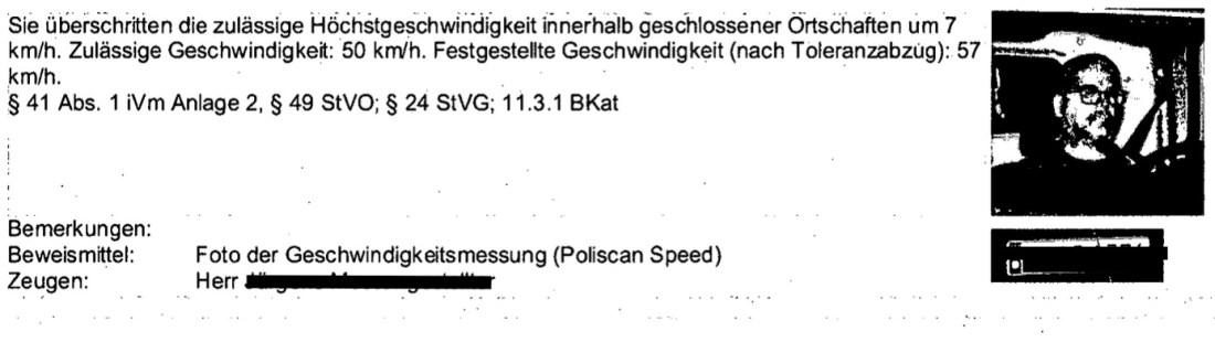 57 in a 50 km:h zone