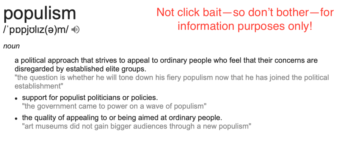 screenshot - populism defined