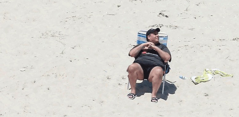 chris christie on a beach